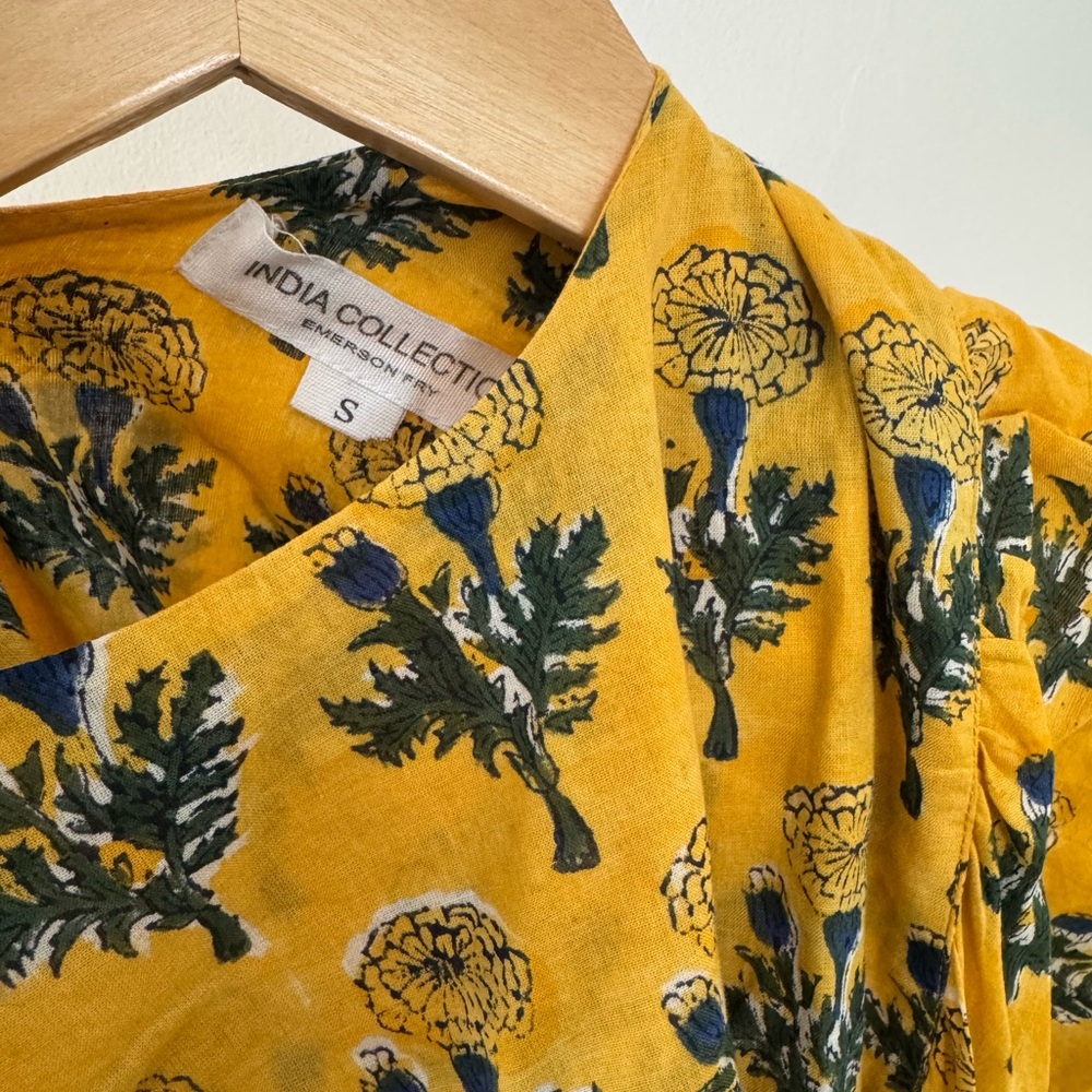Emerson Fry India Collection Cornflower Yellow Short Dress - Picture 5 of 5